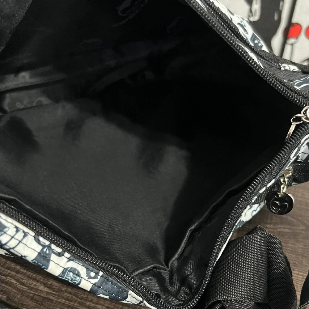 SIPECUSA Black & White Nylon Patterned Crossbody Bag